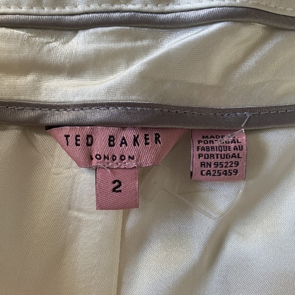 Ted Baker London Cream Wool Blend Trumpet Hem Pencil Skirt Business Career Sz 6 - Picture 3 of 6
